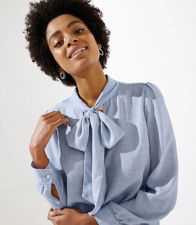 Bow collared blouse